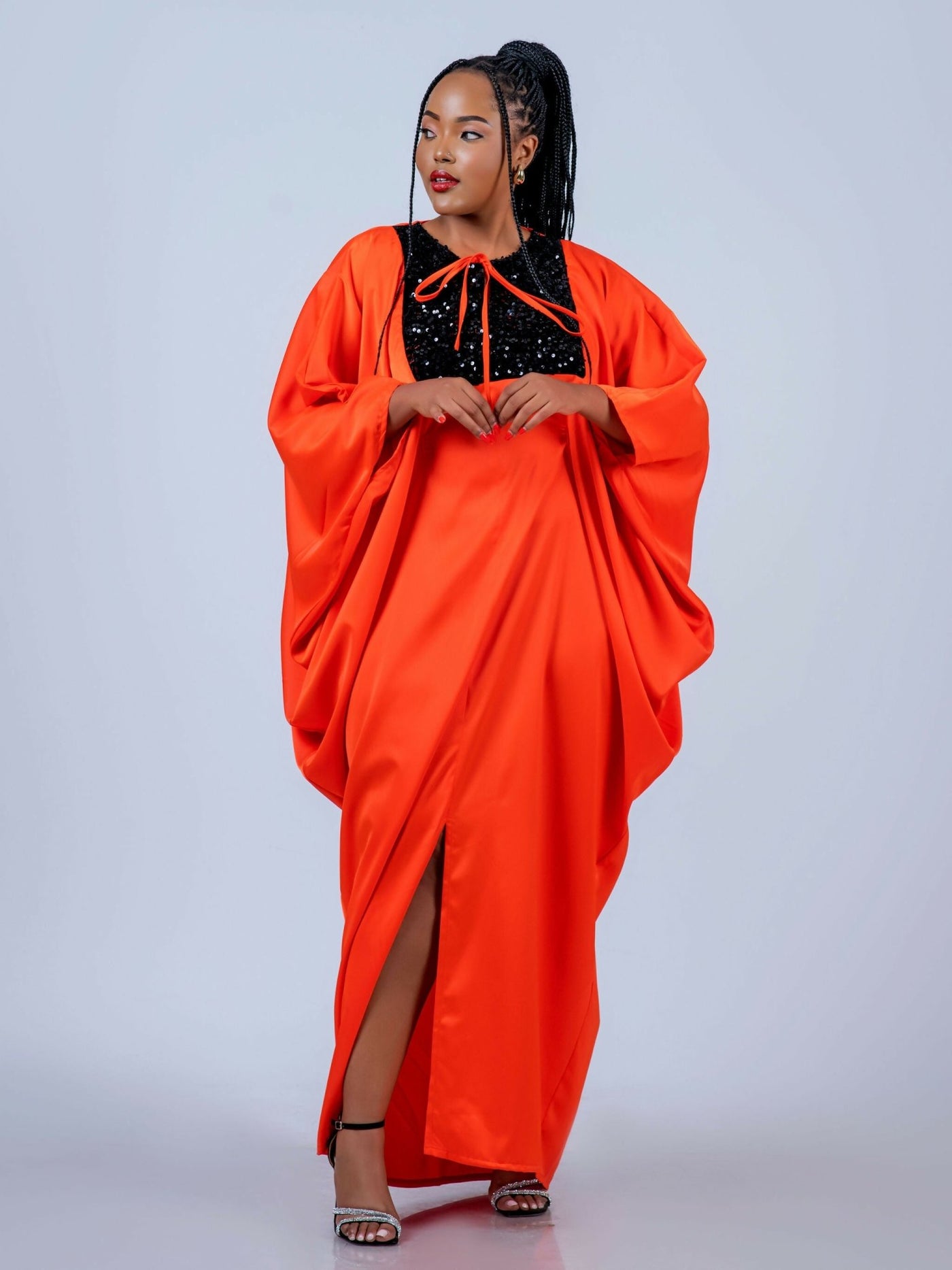 Plainchic Zeki Kaftan Dress – Burnt Orange - Shopzetu