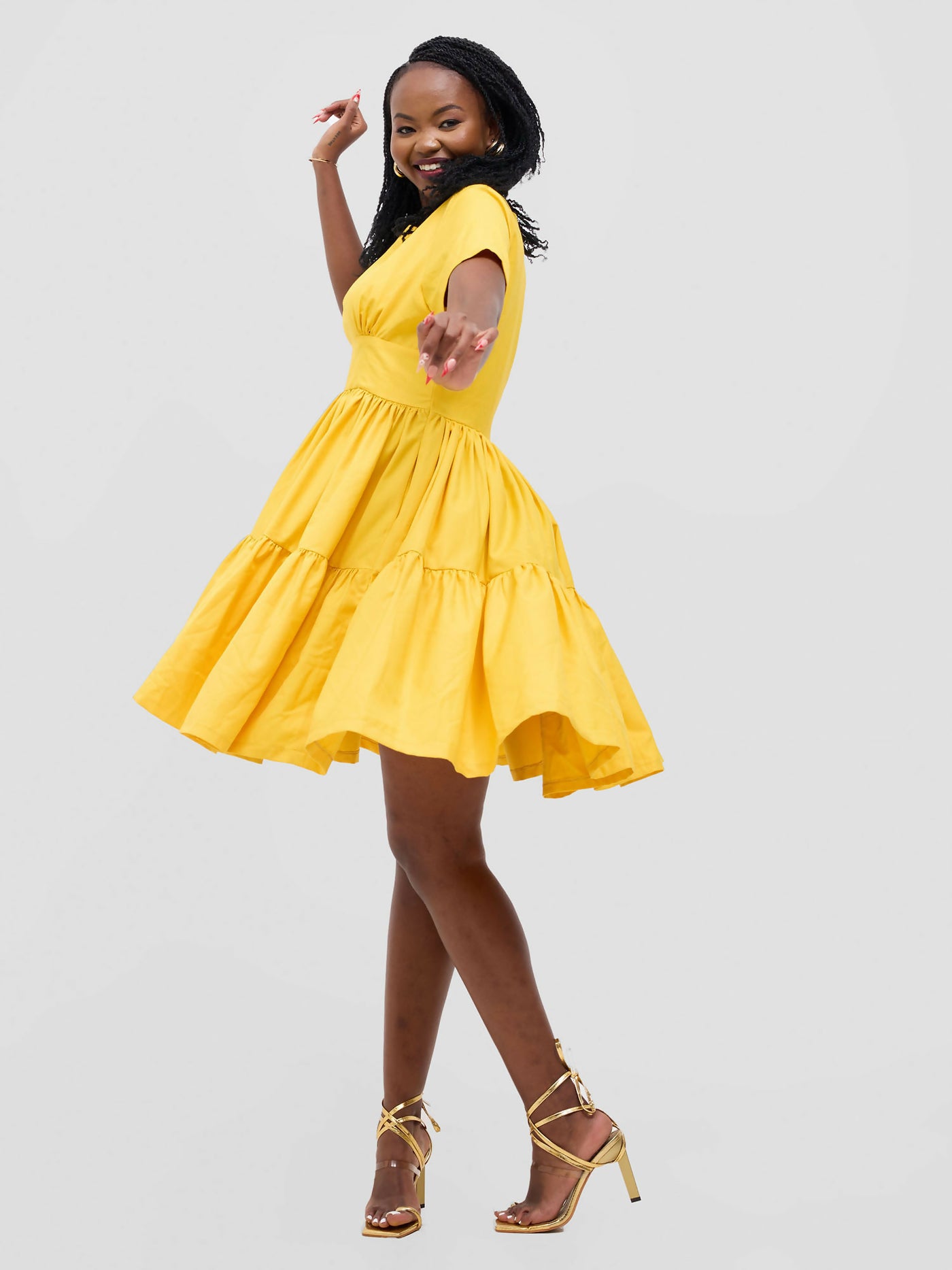 Wamata Dress - Yellow - Shopzetu