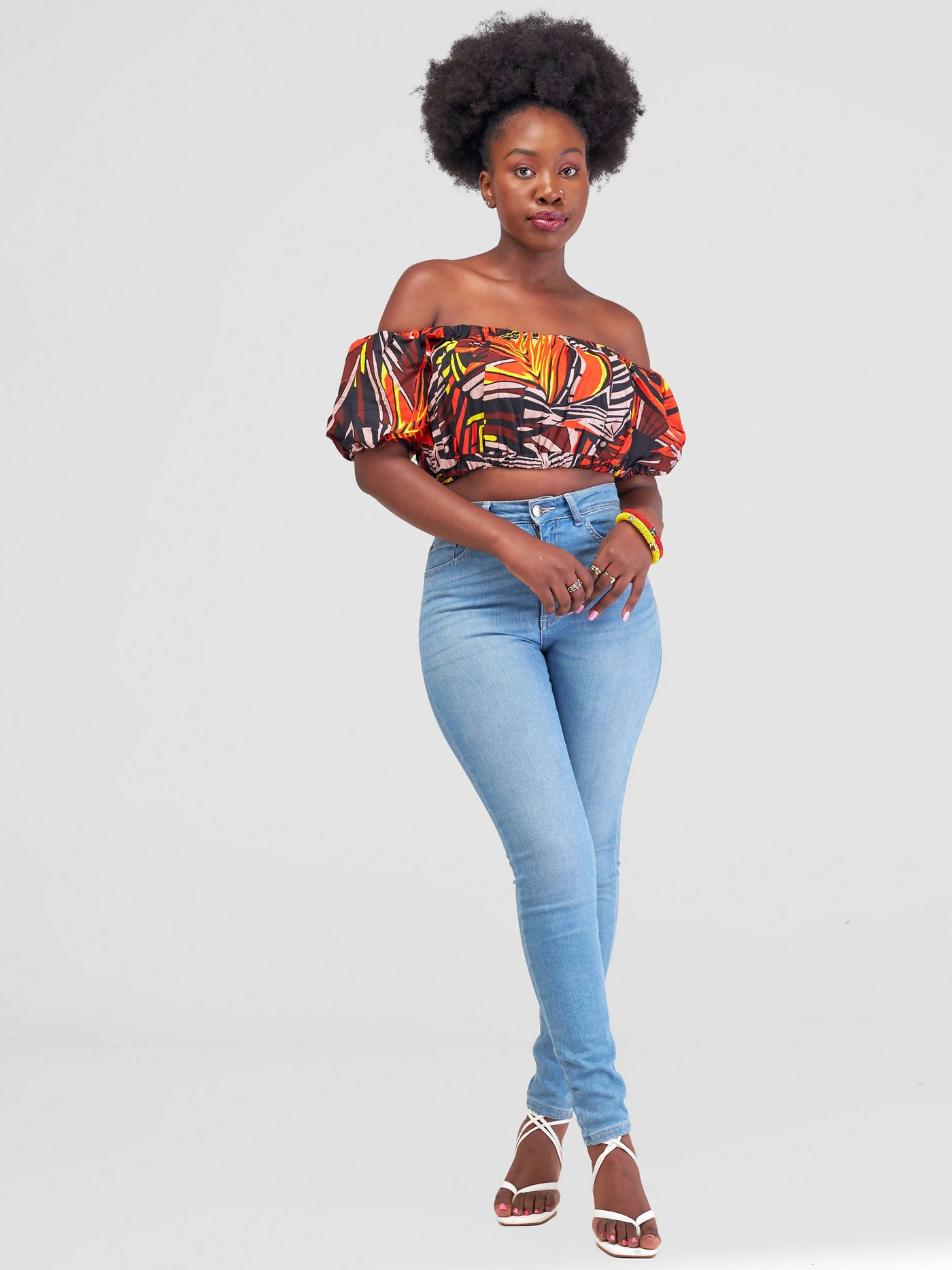 Tayari Fashion House Ankara Crop Top - Orange