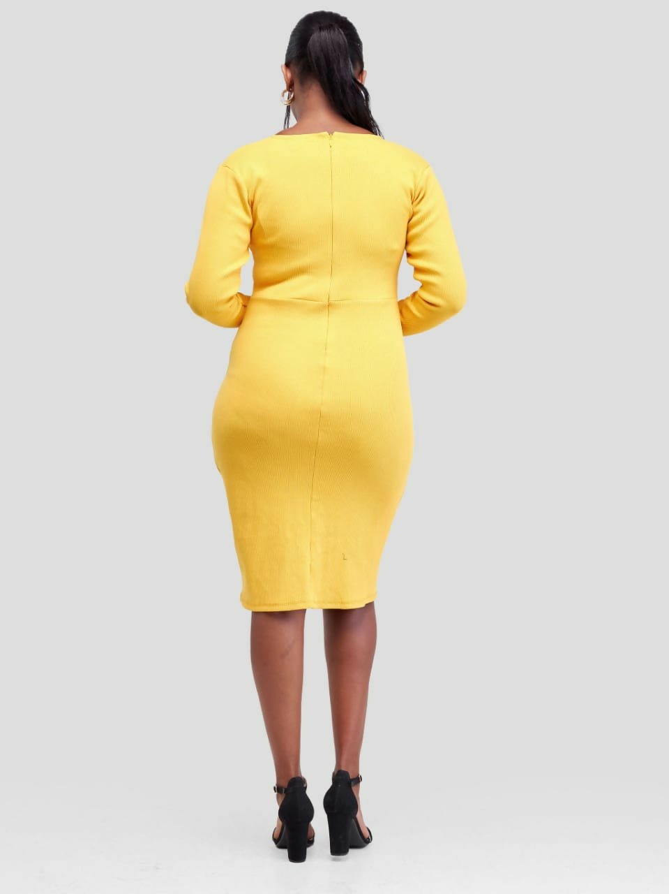 Timyt Urban Wear Long Sleeved Official Dhahabu Dress - Yellow - Shopzetu