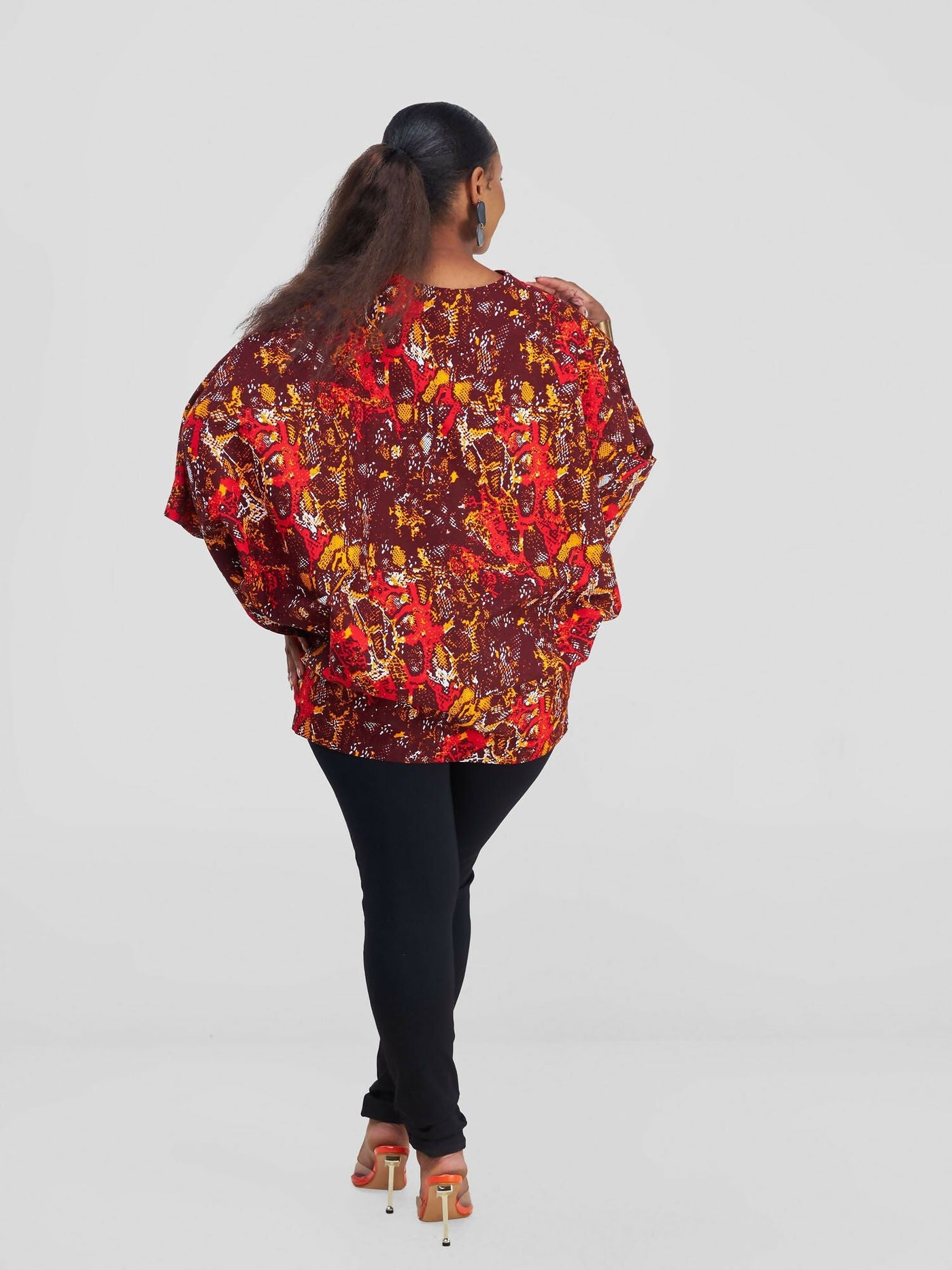 House Of Gladys Short Sienna Sunset Kimono - Brown - Shopzetu