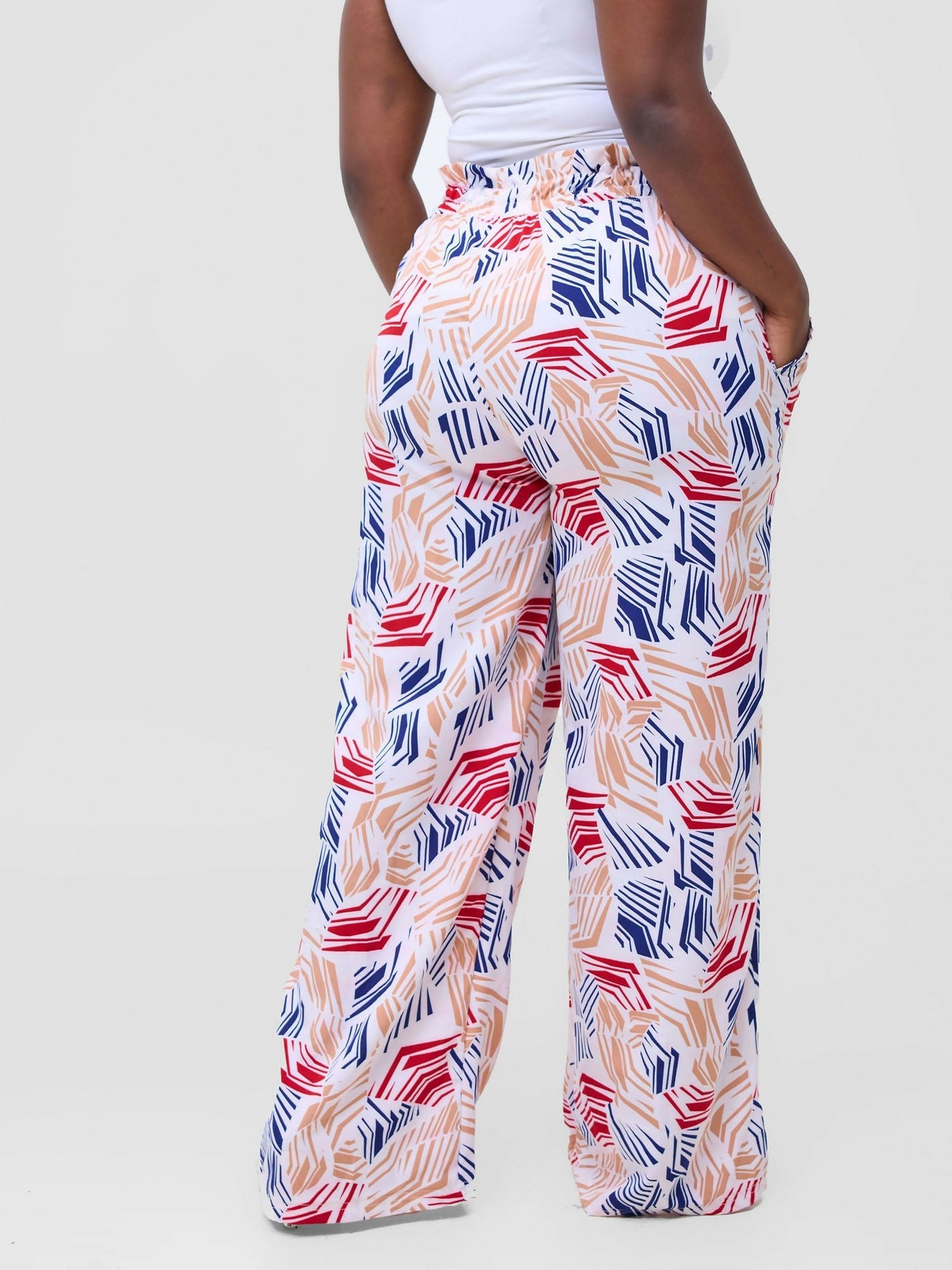 Majesty Pallazo Pants - Blue / Red / Nude - Shopzetu