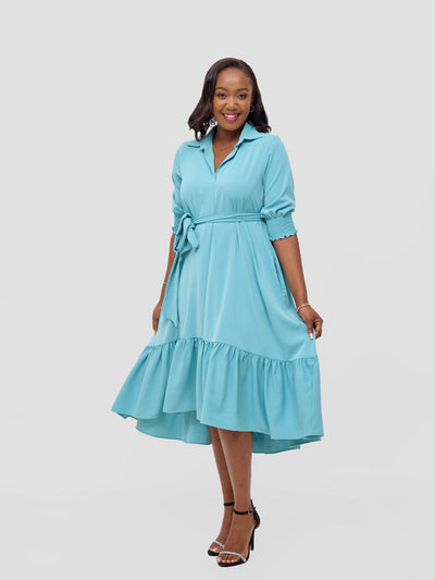 Vivo Serwa Flounce Dress - Mint - Shopzetu