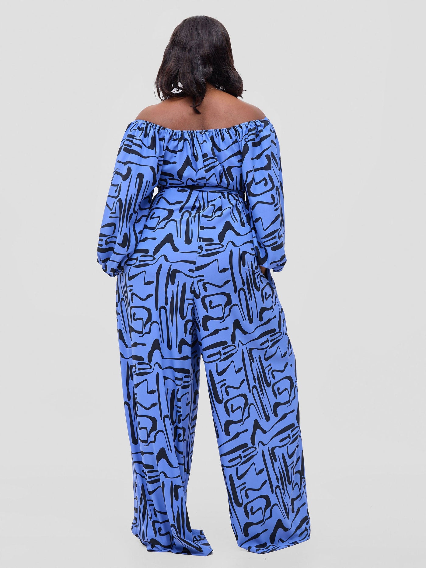 Vivo Serwa Wide Leg Jumpsuit - Blue / Black Sera Print