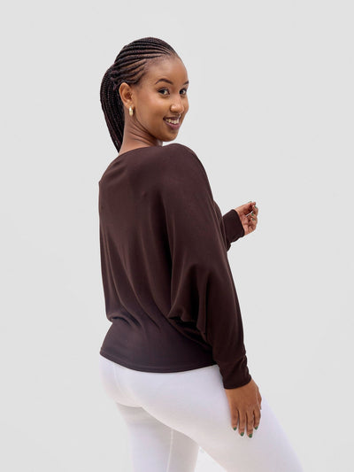 Vivo Bana Batwing Top - Chocolate - Shopzetu