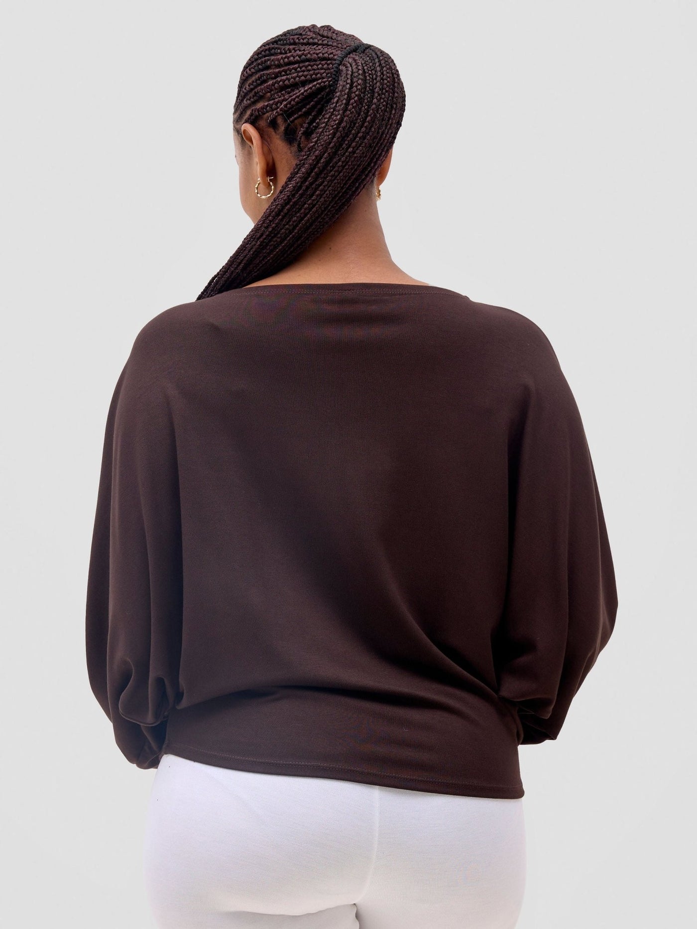 Vivo Bana Batwing Top - Chocolate - Shopzetu