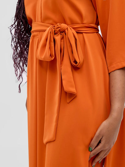 Vivo Yumi Maxi Shirt Dress - Orange - Shopzetu