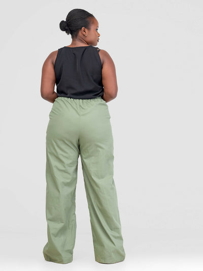 Zamaya Stitches Full Length Pants - Jungle Green