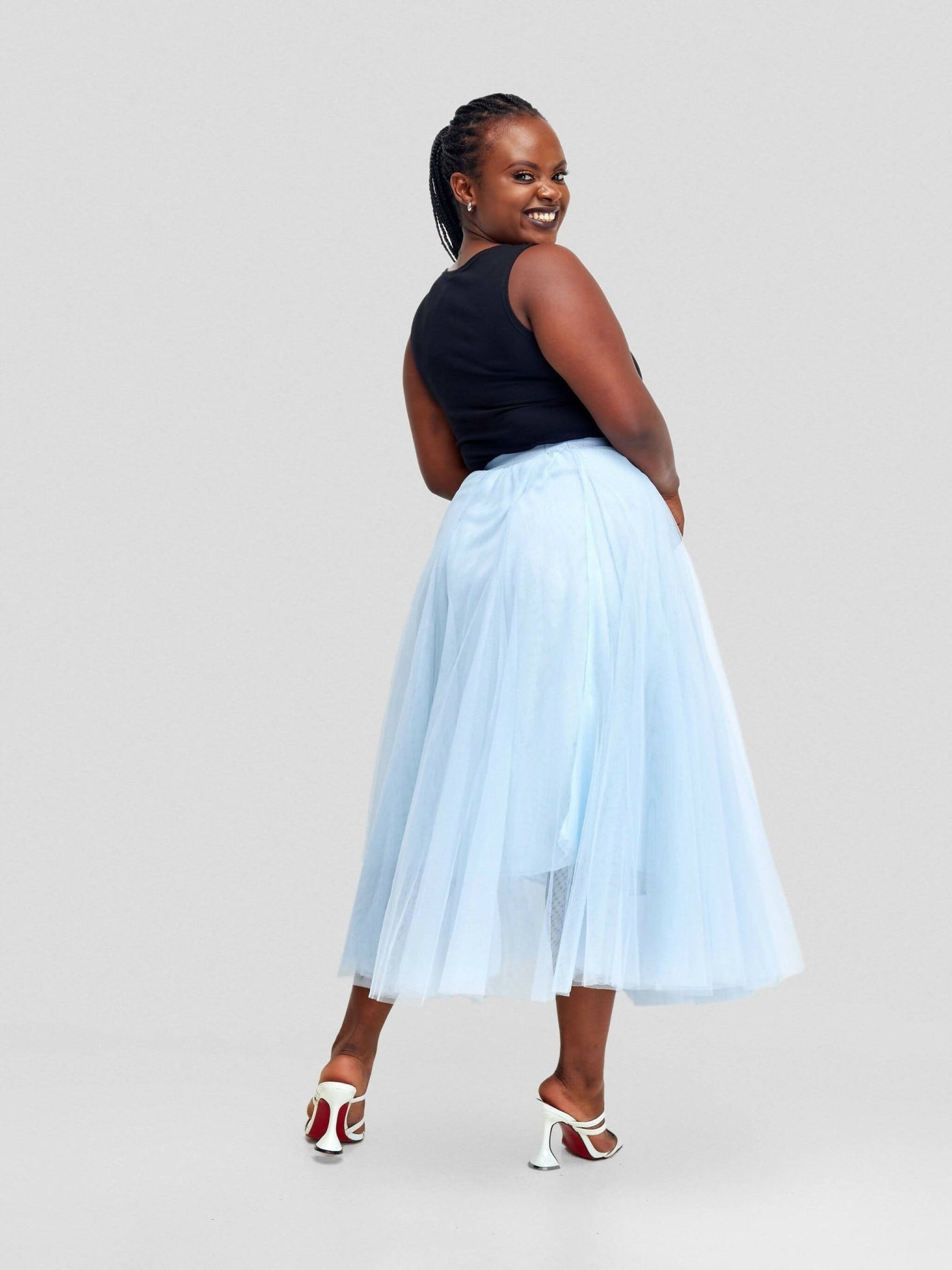 Fauza Design Tulle Skirt - Light Blue - Shopzetu