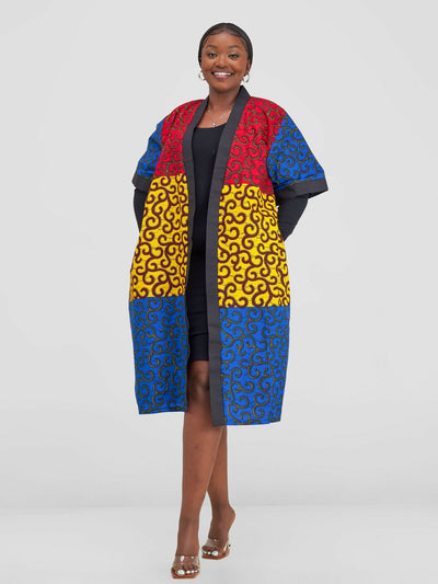 Bold N Chic Ankara Kimono - Red - Shopzetu