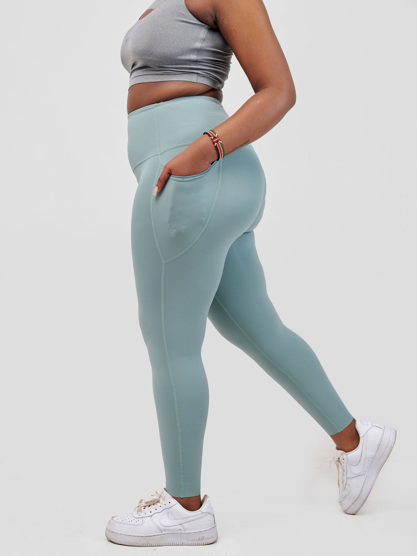 Ava Fitness Basic Double Pocket Leggings - Blue