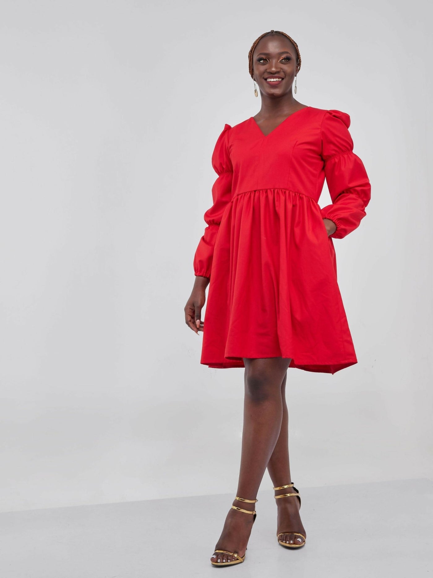 Izulu Mzinga Dress - Red - Shopzetu