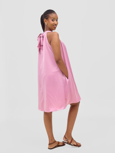 Vivo Meli Halter Neck Dress - Rose Pink - Shopzetu