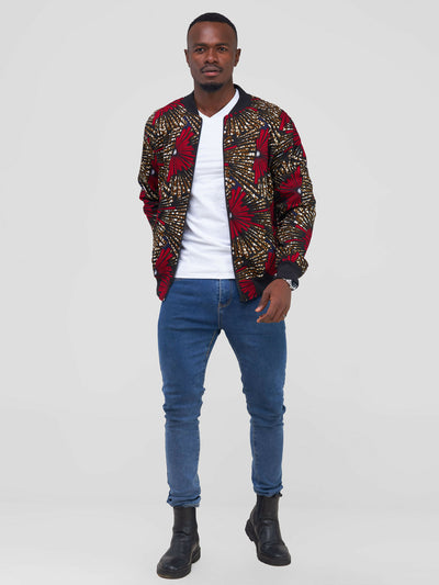 Kay Designs Denim Bomber Jacket - Multicolored - Shopzetu