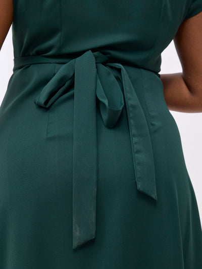 Vivo Wena Wrap Dress - Dark Green - Shopzetu