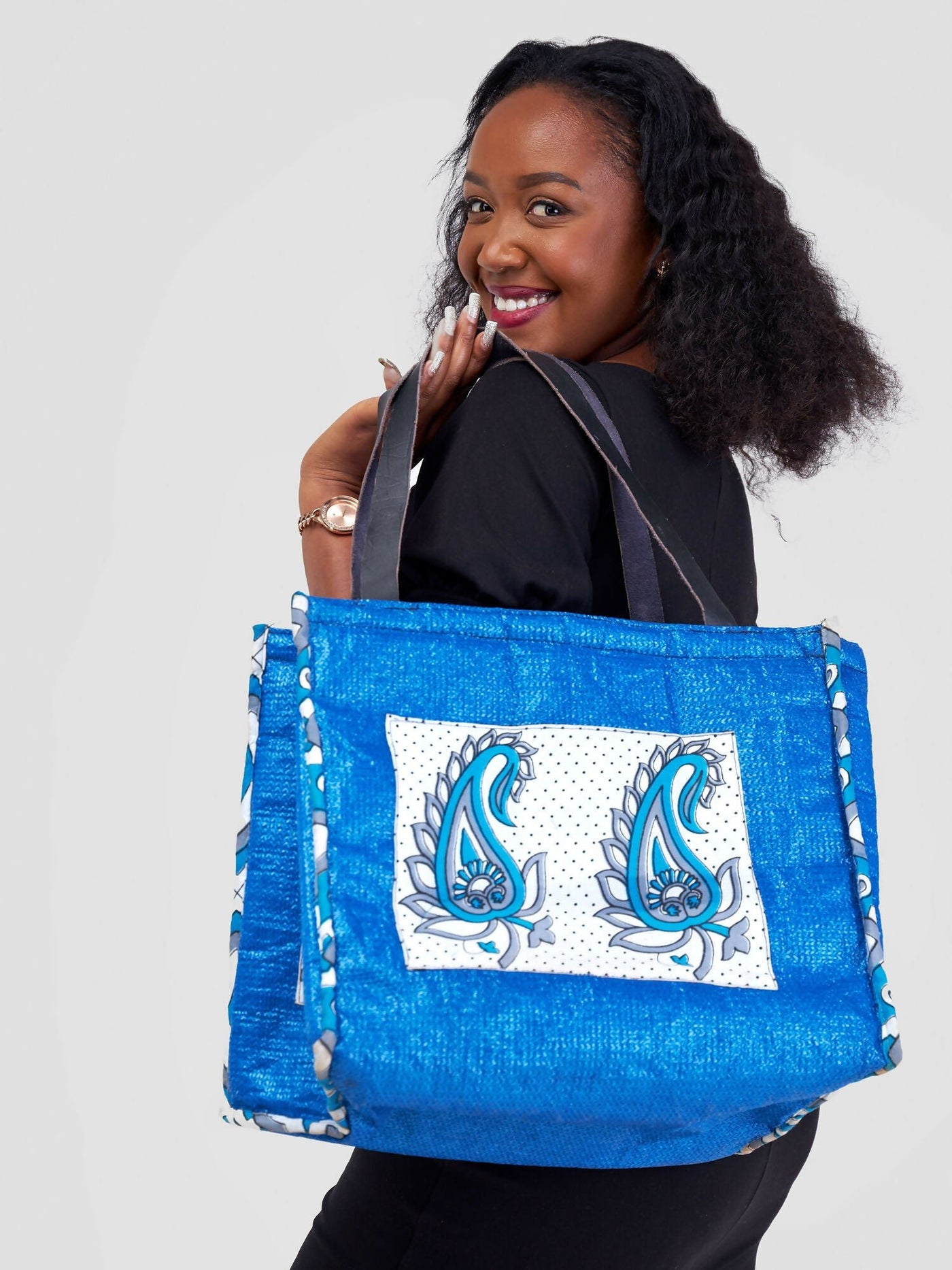 Zosa Handbag - Blue / White Print - Shopzetu