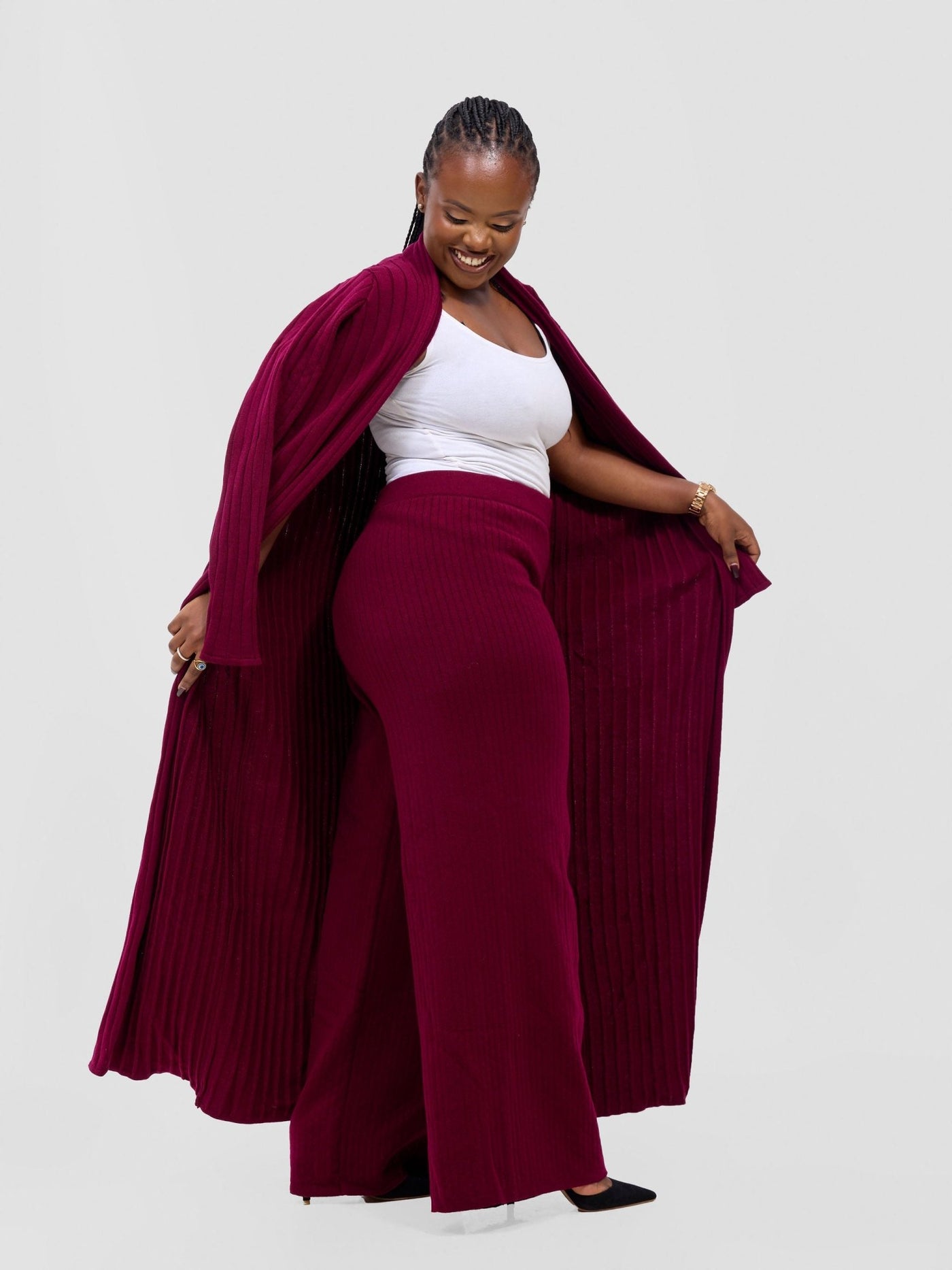 Lalani Lounge Pants - Maroon - Shopzetu