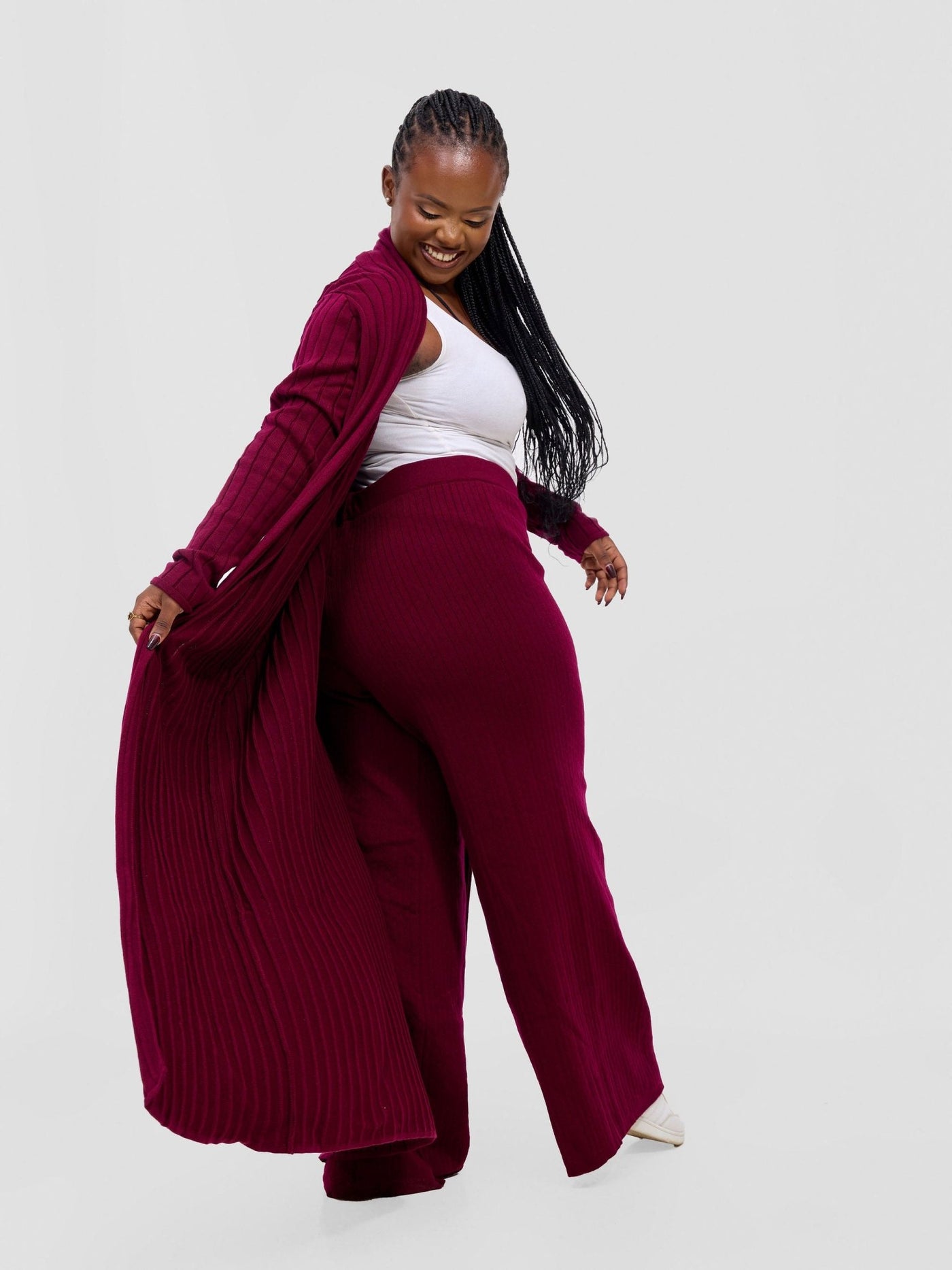 Lalani Lounge Pants - Maroon - Shopzetu