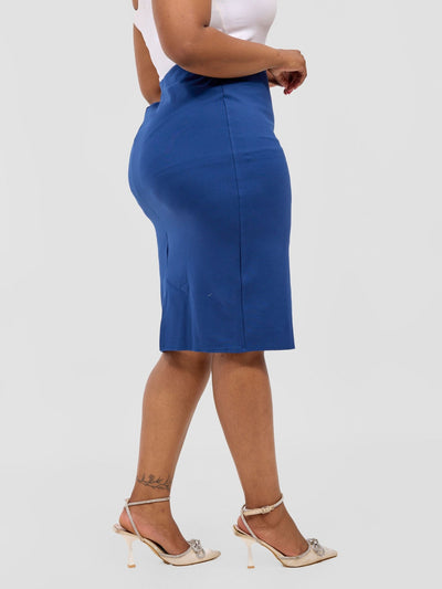 Basic Waridi Pencil Skirt - Teal - Shopzetu