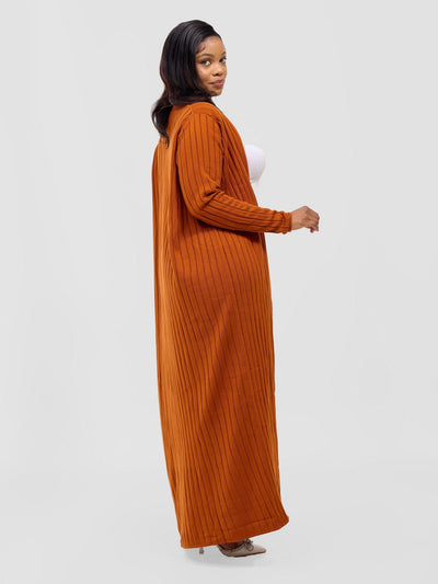 Lalani Rib Maxi Waterfall - Rust - Shopzetu