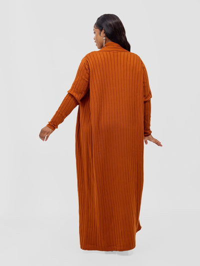 Lalani Rib Maxi Waterfall - Rust - Shopzetu