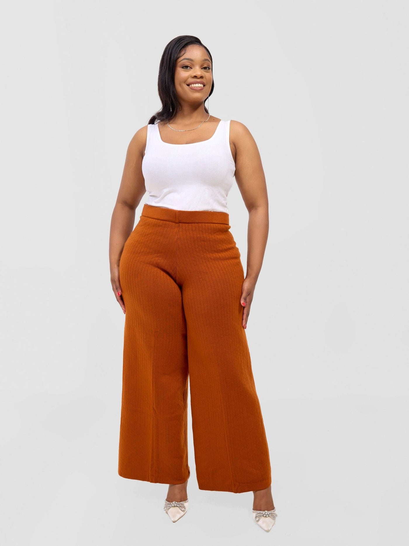 Lalani Lounge Pants - Rust - Shopzetu