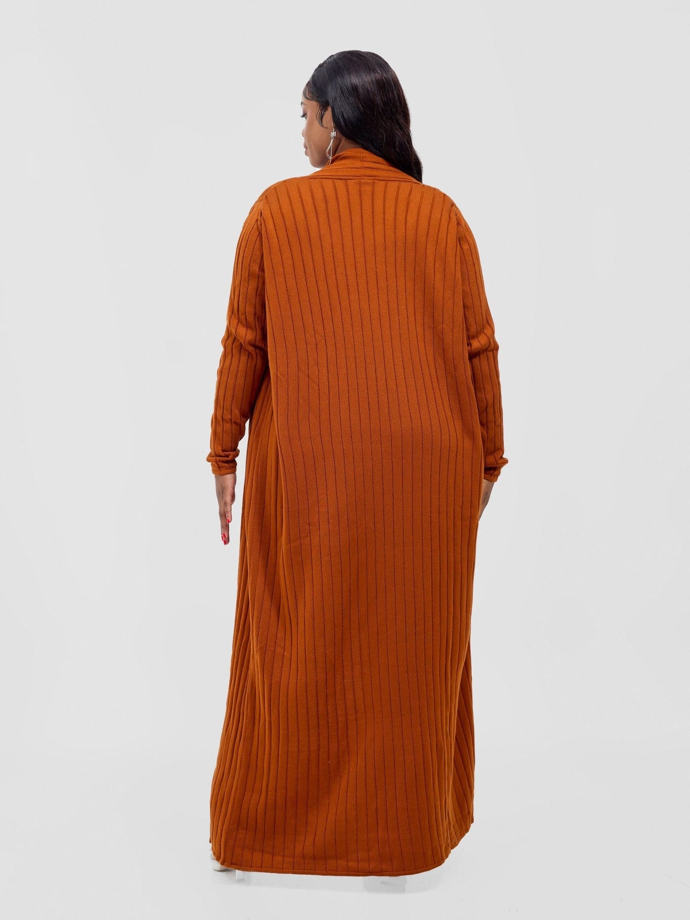 Lalani Rib Maxi Waterfall - Rust - Shopzetu