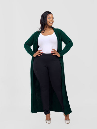 Lalani Rib Maxi Waterfall - Dark Green - Shopzetu