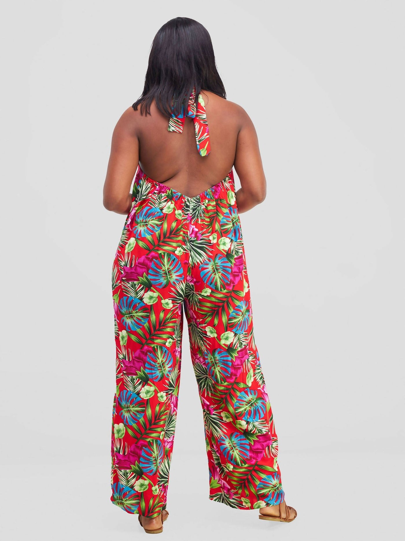 Stella Customized Kenya Floral Jumpsuit - Black / Red Floral - Shopzetu