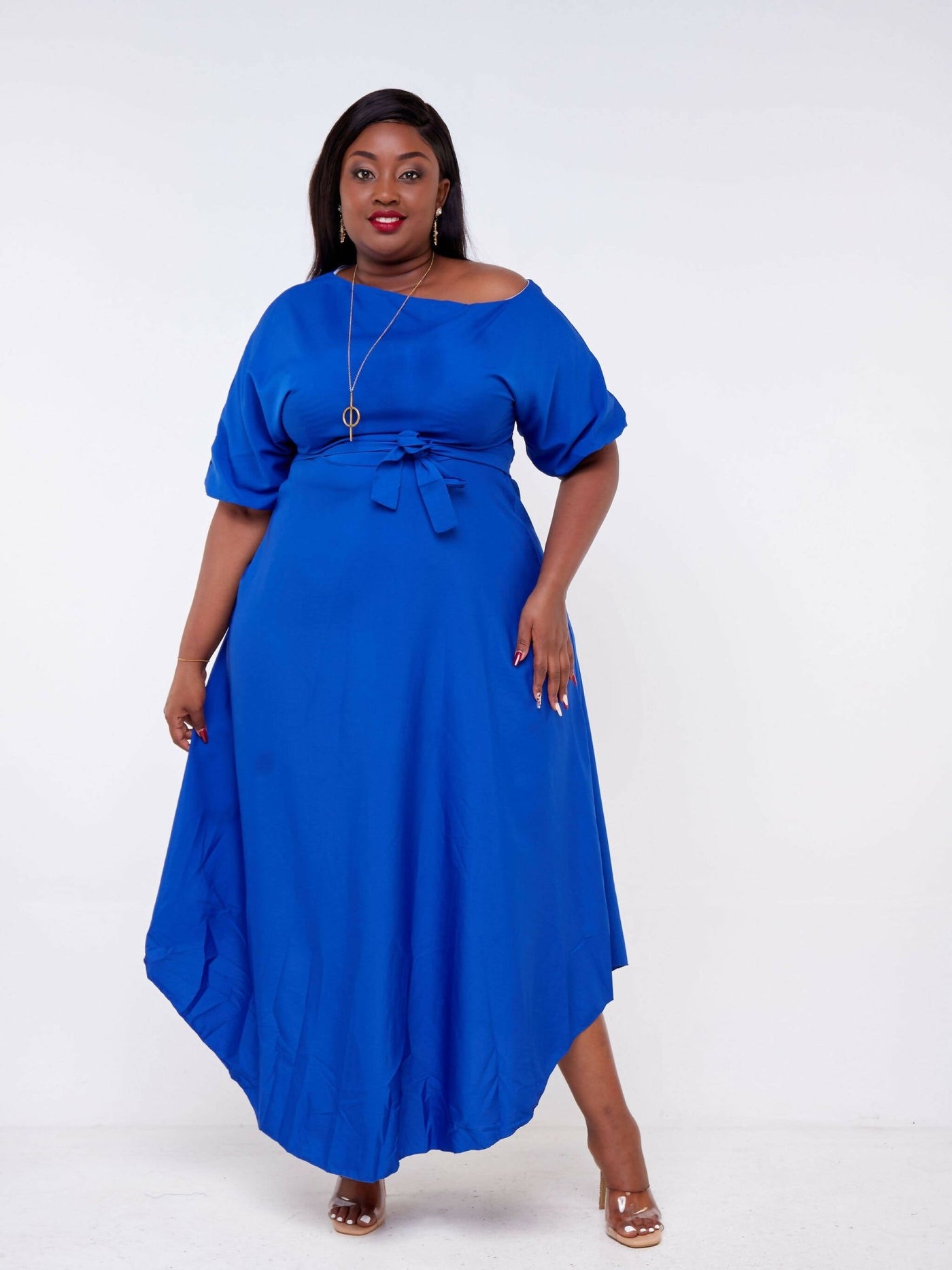 Dd Holdings Amanda Off - Shoulder Maxi Dress - Blue - Shopzetu