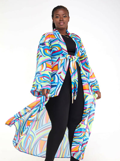 Lizola Belinda Rainbow Kimono - Blue - Shopzetu