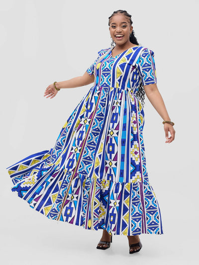 Zahara Maxi Dress - Blue - Shopzetu