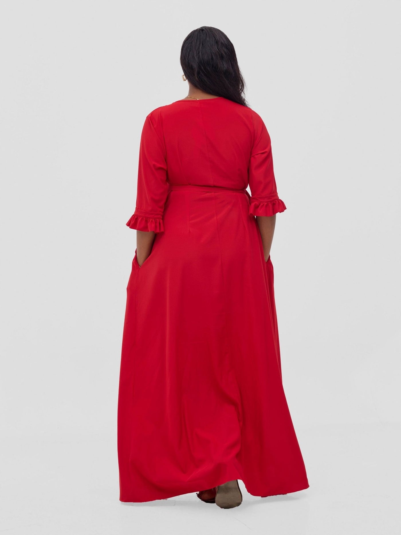 Vivo Wena Maxi Shirt Dress - Red - Shopzetu