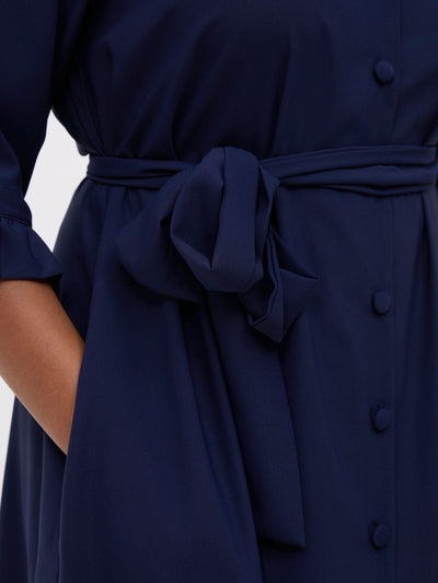 Vivo Wena Maxi Shirt Dress - Navy - Shopzetu