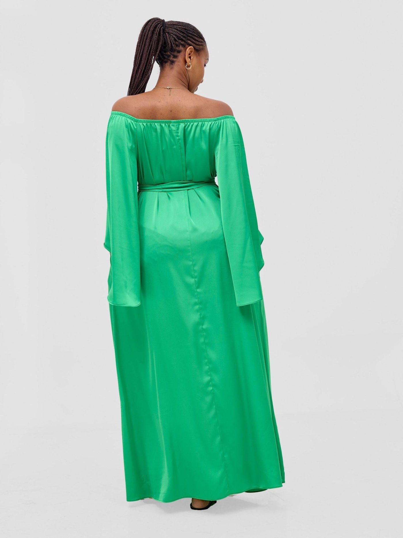 Vivo Chidii Off Shoulder Maxi Dress - Green - Shopzetu