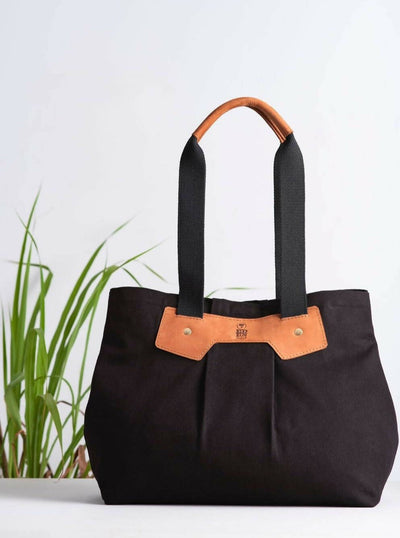 Eden Leather Twiga Tote - Black - Shopzetu