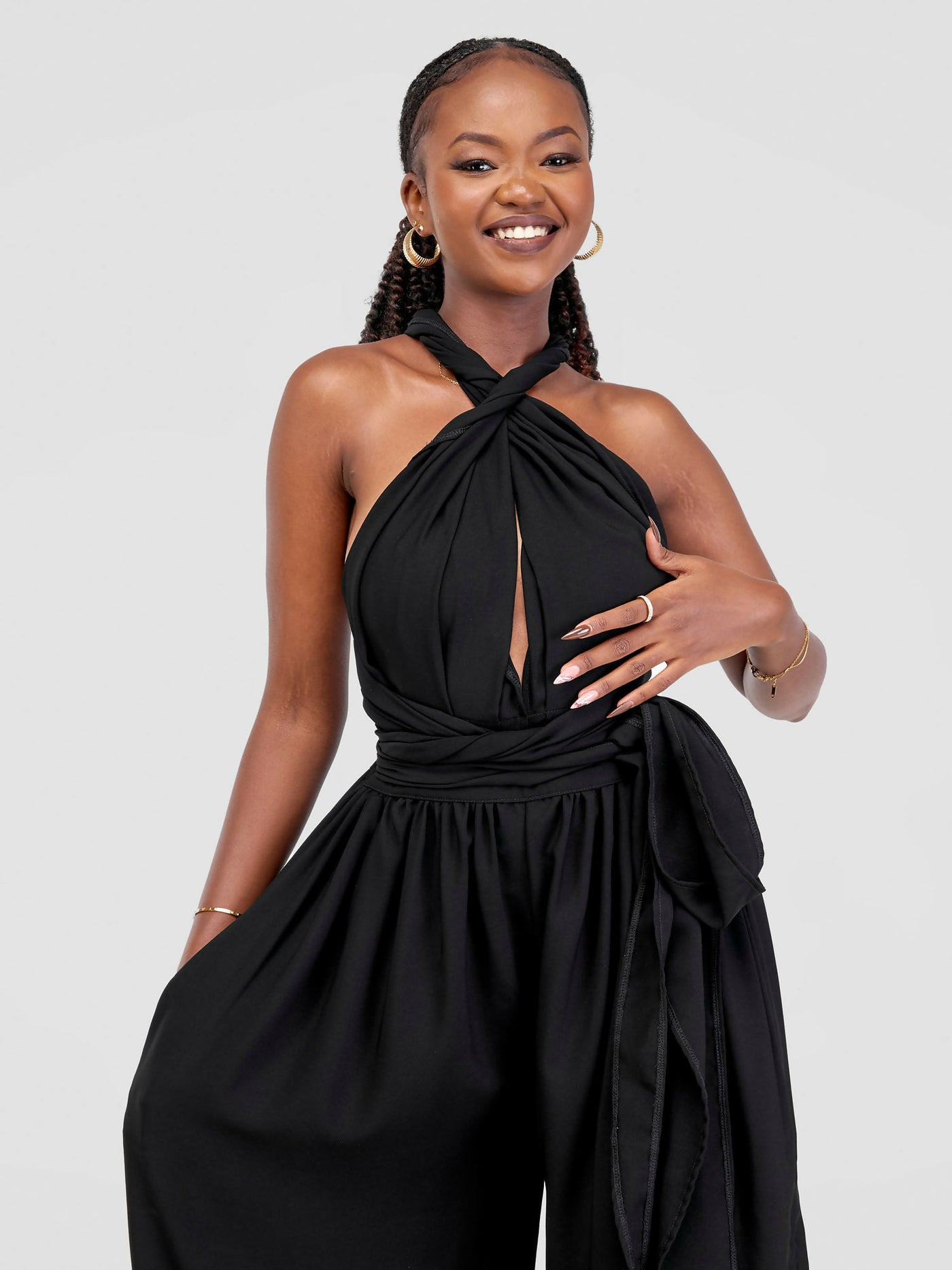 African Yuva Juba Infinity Jumpsuit - Black