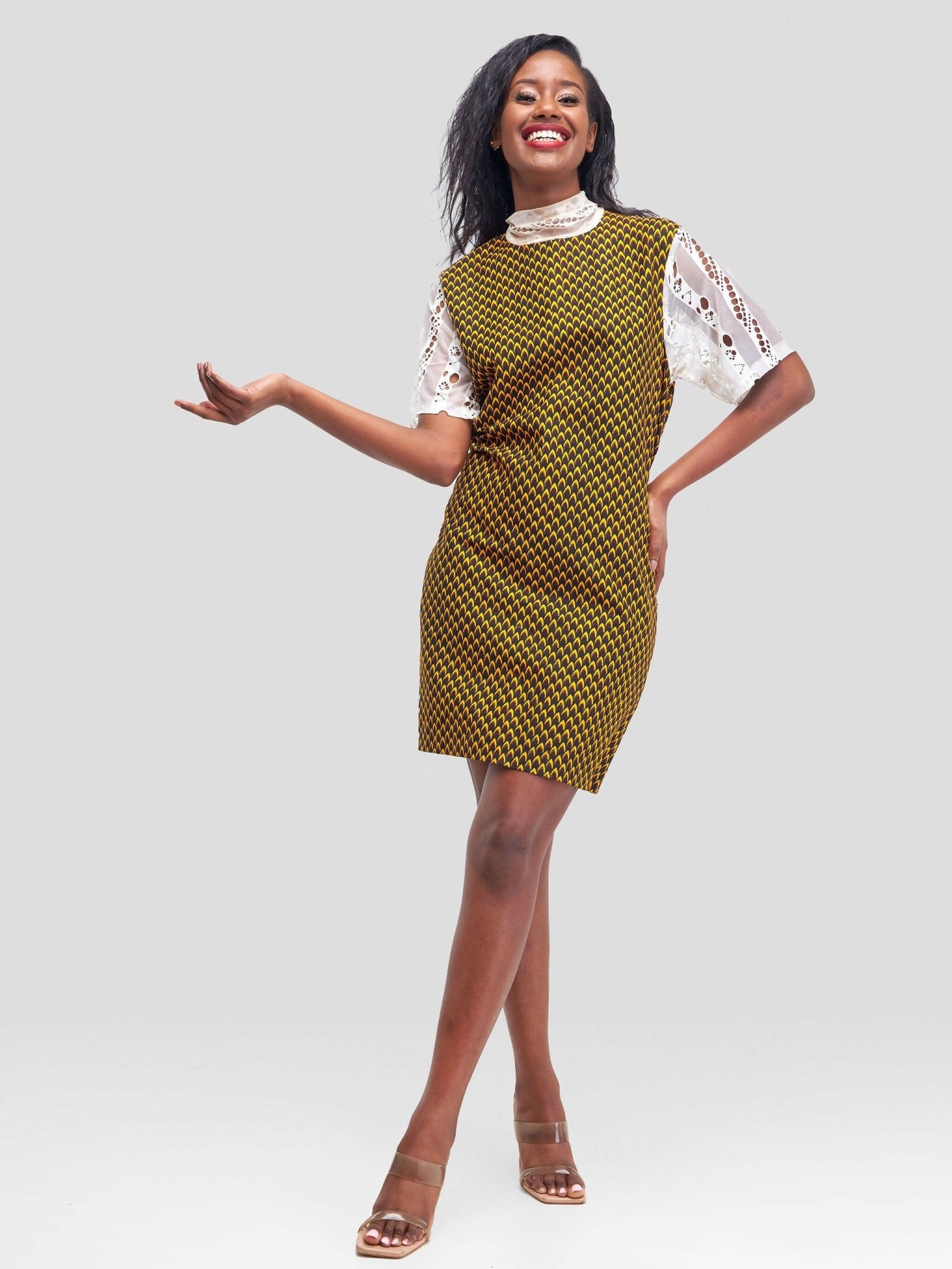 Nefpatra Shift Dress - Yellow - Shopzetu