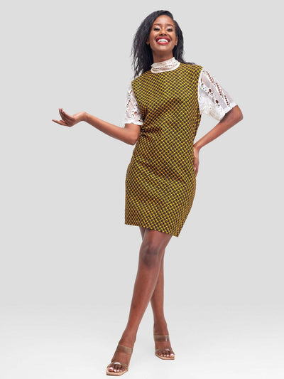 Nefpatra Shift Dress - Yellow - Shopzetu