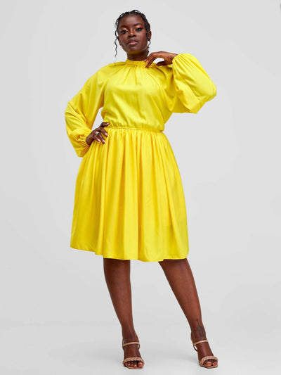 Lizola Coco Skater Dress - Yellow - Shopzetu