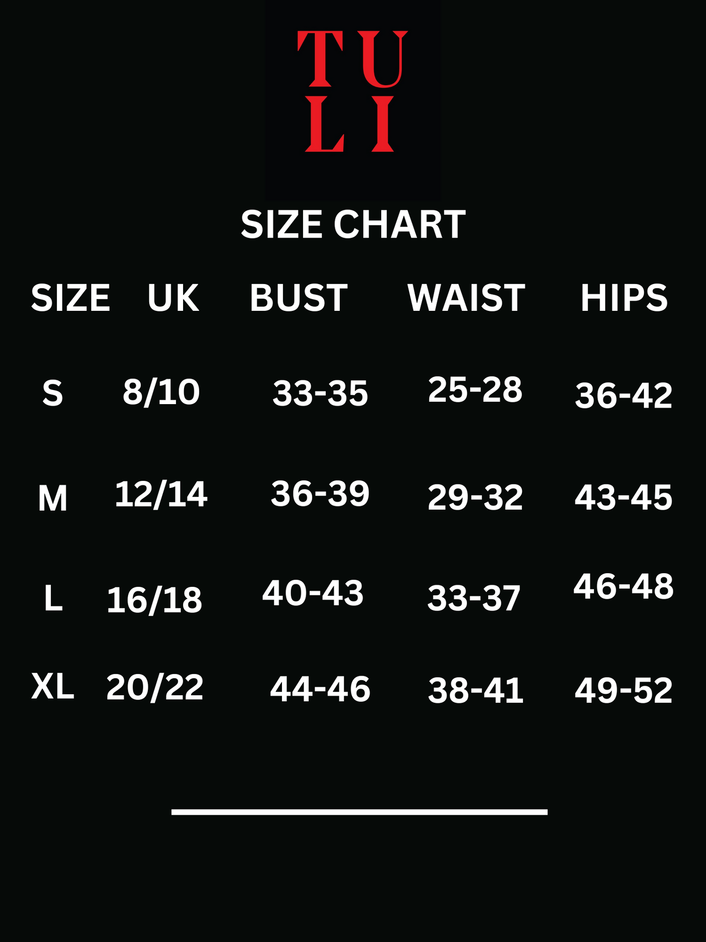 14.01.2025 - Size Chart