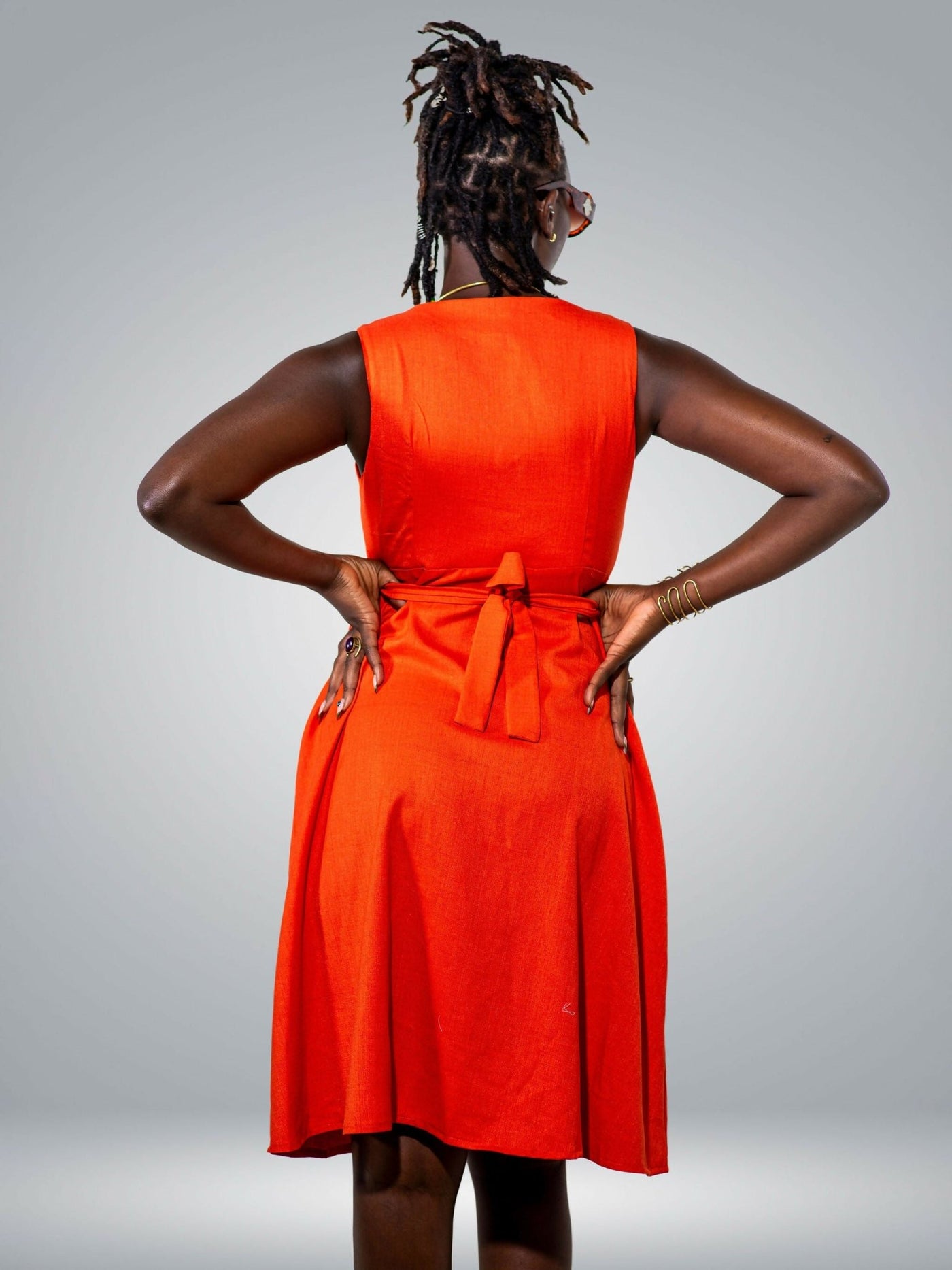 The Innovators Wrapper Dress - Orange - Shopzetu