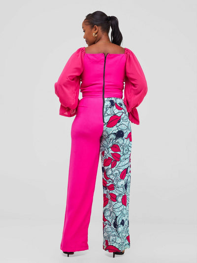 Nefpatra Africa Ankara Barbie Jumpsuit - Pink - Shopzetu