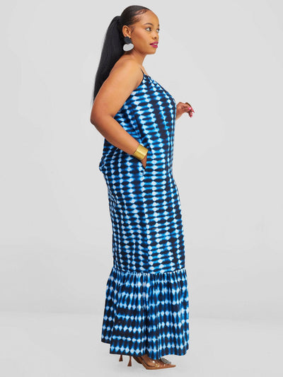 Letaj Fabtory African Adina Dress - Blue - Shopzetu