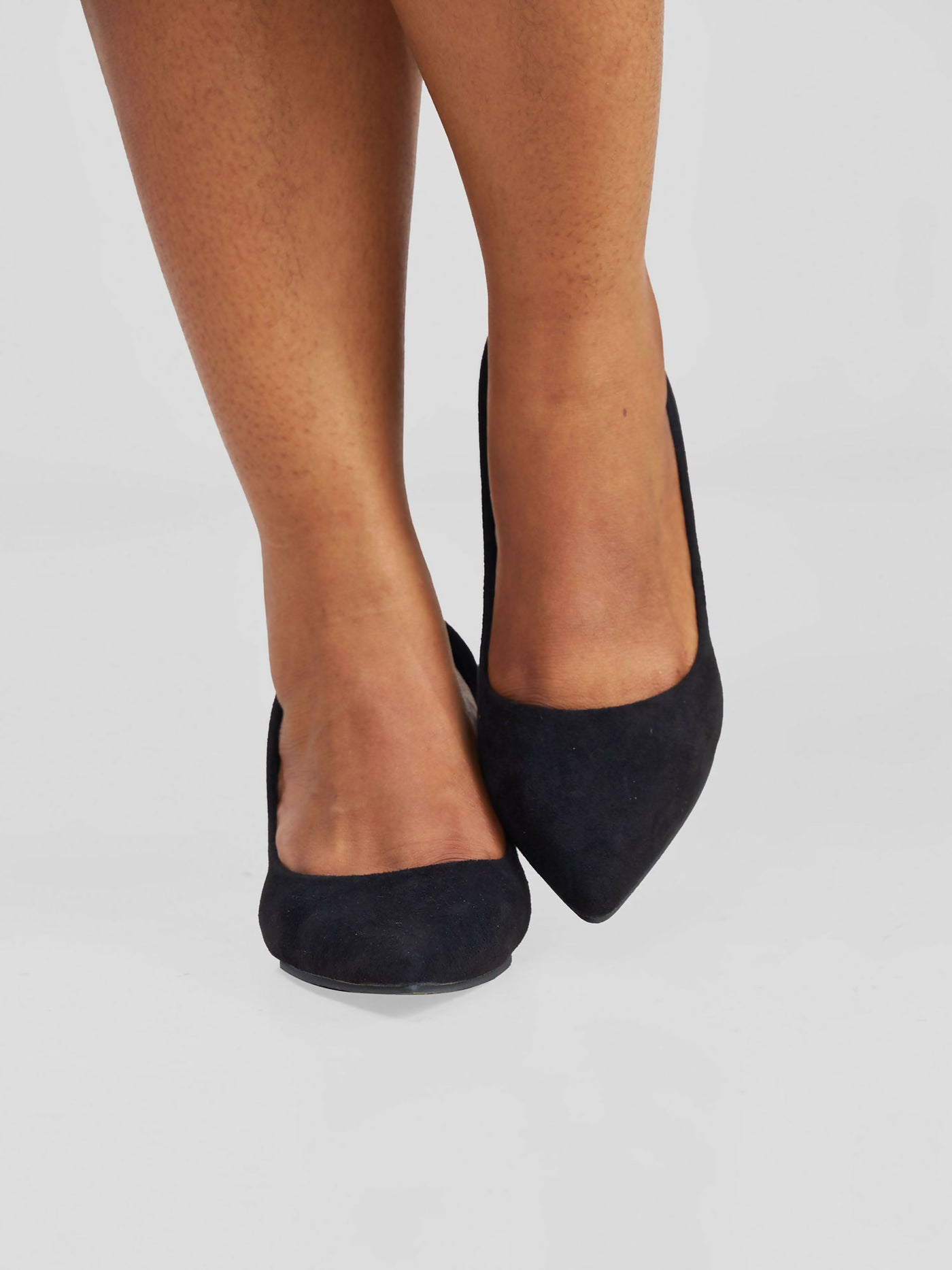 Modern Shop Collection Sued Closed Wedge Heel - Black