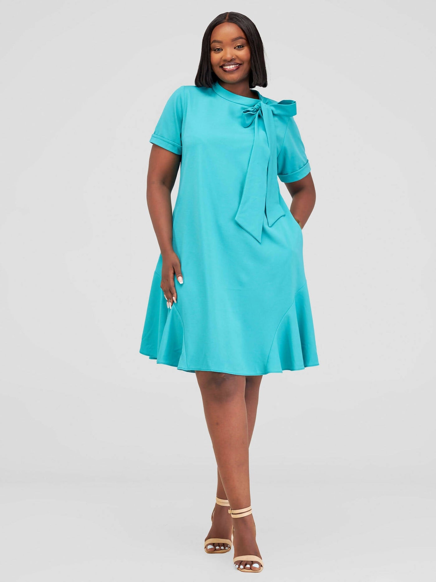 WCS Mariste Foi Shift Dress - Teal - Shopzetu