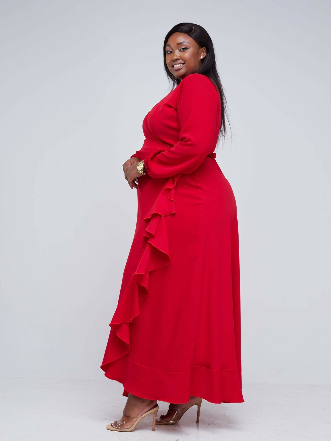 Salok Havilah Kira Wrap Dress - Red - Shopzetu