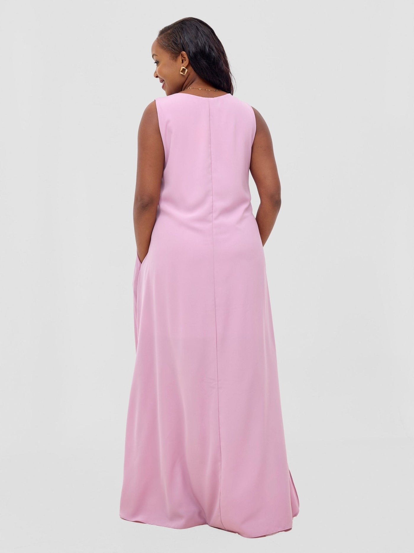 Vivo Ava Front Pleat Maxi Dress - Pink Nectar - Shopzetu