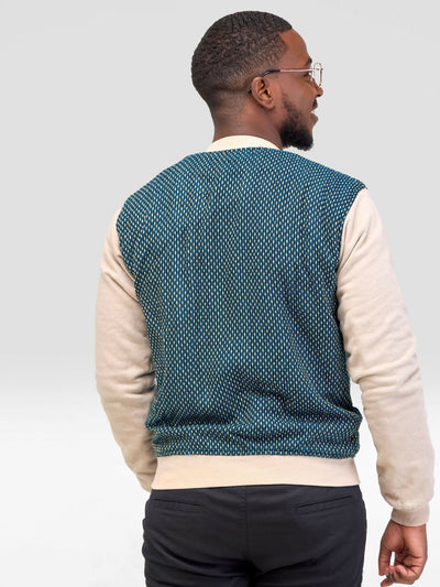 Liquid Lemn Woven Round Neck Sweatshirt - Blue - Shopzetu