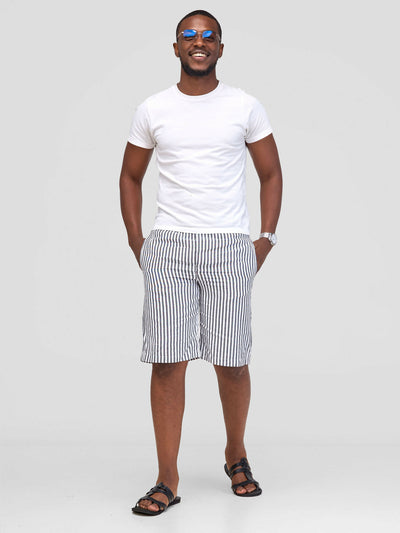 Liquid Lemn Mistari Kikoy Summer Striped Short - Grey - Shopzetu